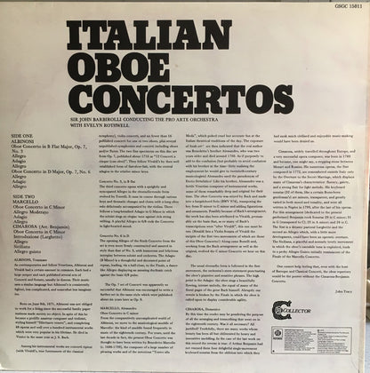 Tomaso Albinoni, Domenico Cimarosa, Alessandro Marcello With Evelyn Rothwell, Sir John Barbirolli, Pro Arte Orchestra : Italian Oboe Concertos (LP)