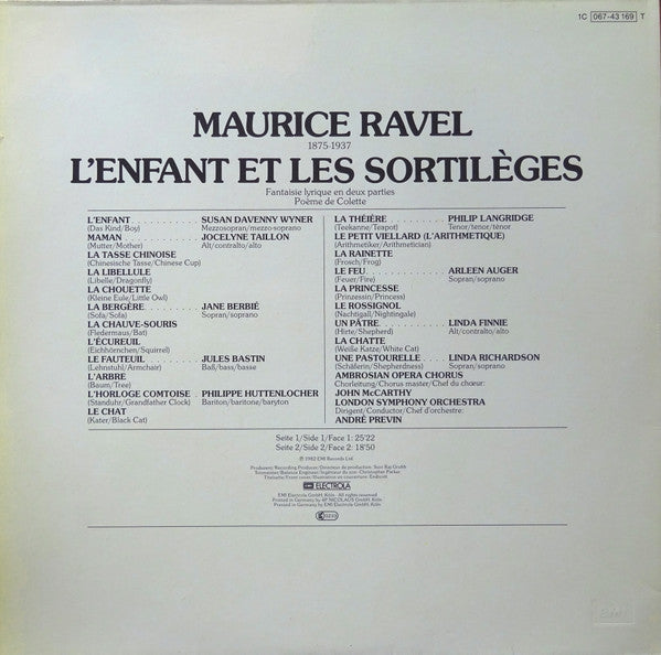 Maurice Ravel, André Previn : L'Enfant Et Les Sortilèges (LP, Album, Gat)