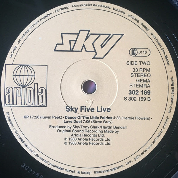 Sky (4) : Sky Five Live (2xLP, Album, Gat)