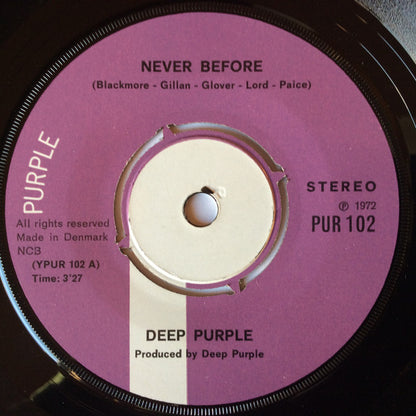 Deep Purple : Never Before / When A Blind Man Cries (7", Single)