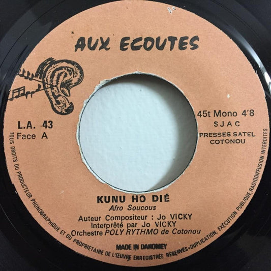 T.P. Orchestre Poly-Rythmo : Kunu Ho Dié / Asu We Honton (7", Mono)