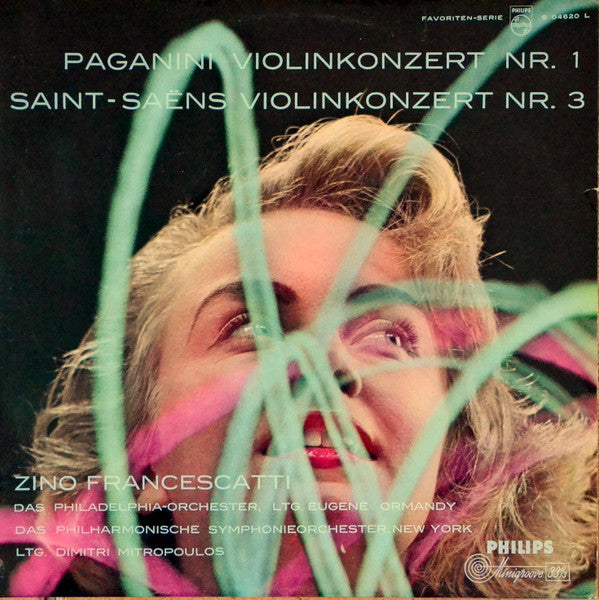 Zino Francescatti Violin - Eugene Ormandy Conducts The Philadelphia Orchestra, Dimitri Mitropoulos Conducts New York Philharmonic, Niccolò Paganini  /  Camille Saint-Saëns : Violinkonzert No. 1 / Violinkonzert No. 3 (LP, Mono)