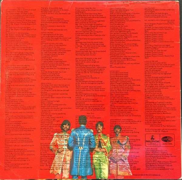 The Beatles : Sgt. Pepper's Lonely Hearts Club Band (LP, Album, RP)