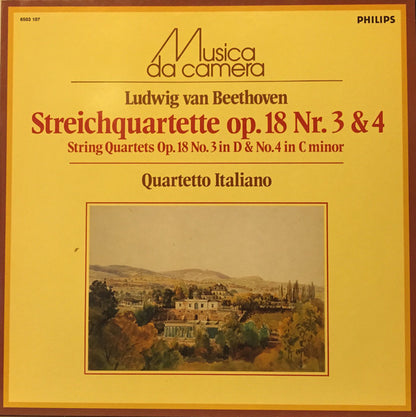 Ludwig van Beethoven, Quartetto Italiano : String Quartetes Op. 18 No.3 In D & No. 4 In C Minor (LP, Album)