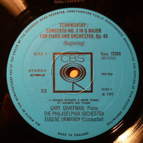 Pyotr Ilyich Tchaikovsky - Gary Graffman, Eugene Ormandy, The Philadelphia Orchestra : Piano Concertos Nos. 2 And 3 (LP, Album)