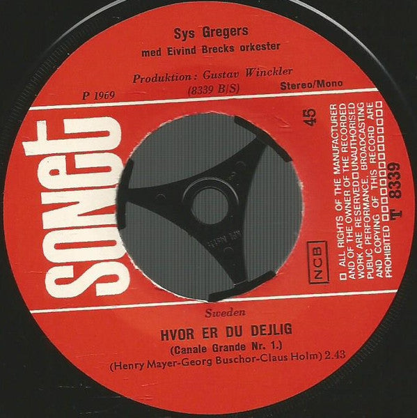 Sys Gregers : Slip Bare Solen Ind (7", Single)