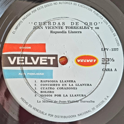 Juan Vicente Torrealba Y Su Rapsodia Llanera : Cuerdas De Oro (LP, Album)