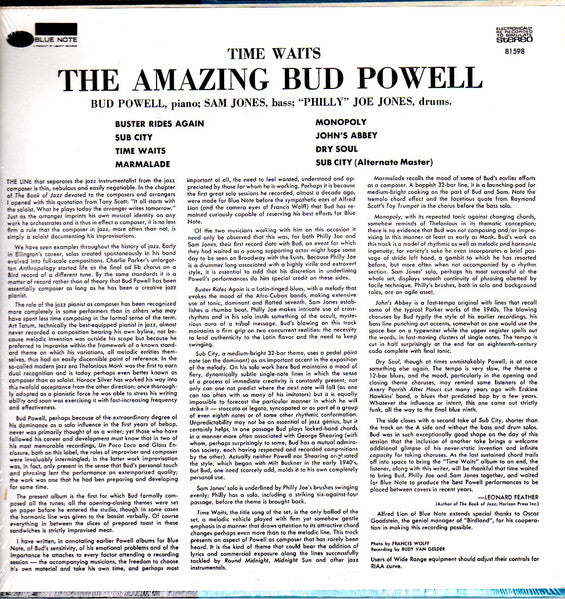 Bud Powell : The Amazing Bud Powell, Vol. 4 - Time Waits (LP, Album, RE)