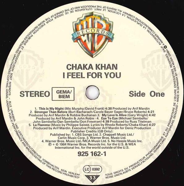 Chaka Khan : I Feel For You (LP, Album)