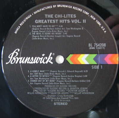 The Chi-Lites : Greatest Hits Vol. 2 (LP, Comp)