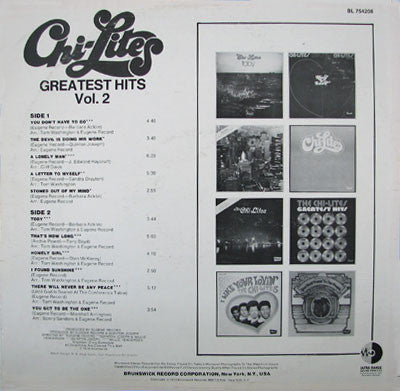 The Chi-Lites : Greatest Hits Vol. 2 (LP, Comp)