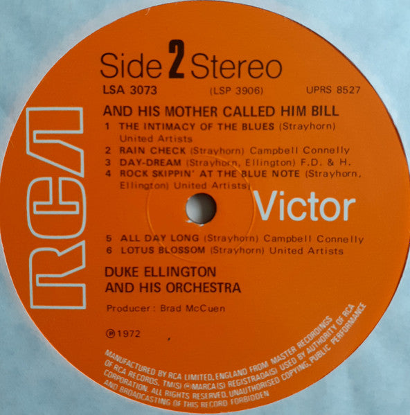 Duke Ellington And His Orchestra : "...And His Mother Called Him Bill" (LP, Album, RE)