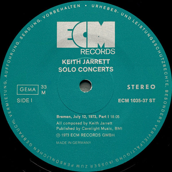 Keith Jarrett : Solo Concerts: Bremen / Lausanne (3xLP, Album + Box)