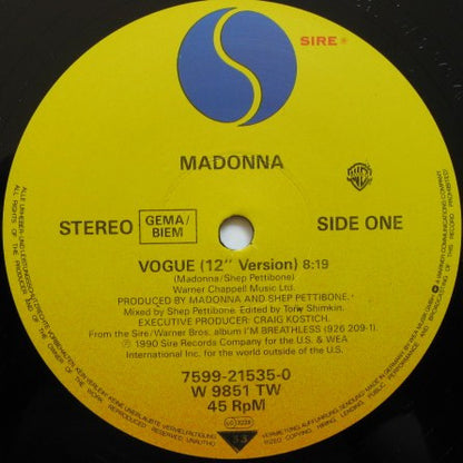 Madonna : Vogue (12", Ltd, Pos)