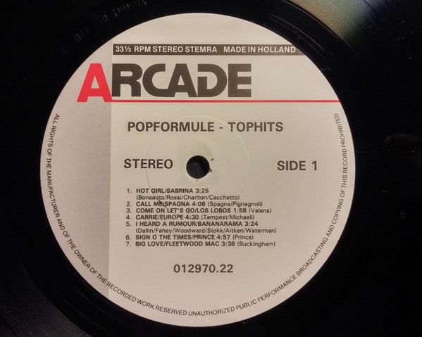 Various : Pop Formule Tophits (2xLP, Comp)