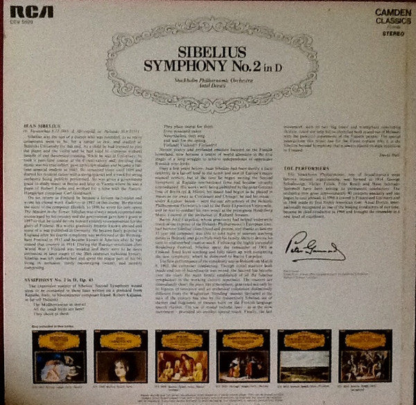 Jean Sibelius, Stockholms Filharmoniska Orkester, Antal Dorati : Symphony No. 2 in D (LP, RE)