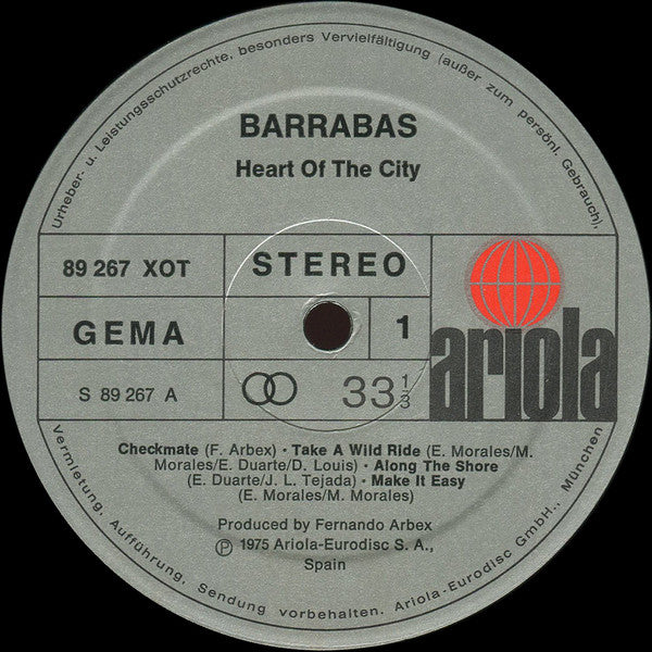 Barrabas : Heart Of The City (LP, Album)