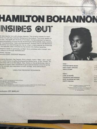 Hamilton Bohannon : Insides Out (LP, Album)