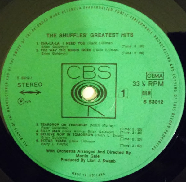 The Shuffles : Greatest Hits  (LP, Comp)