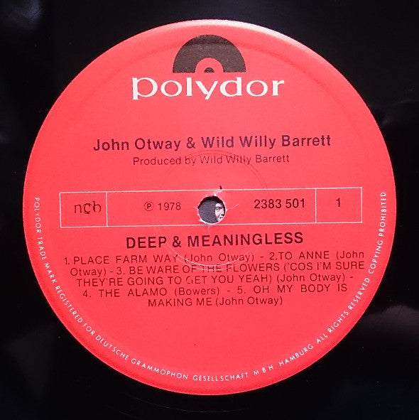 John Otway & Wild Willy Barrett : Deep & Meaningless (LP, Album)