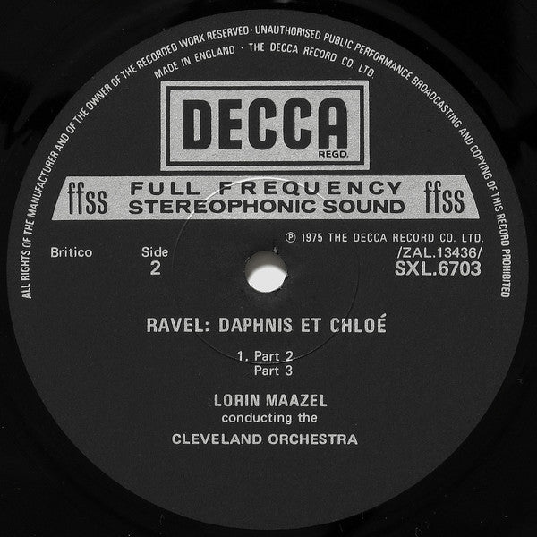 Maurice Ravel, The Cleveland Orchestra, Lorin Maazel : Daphnis Et Chloé (Complete Ballet) (LP)