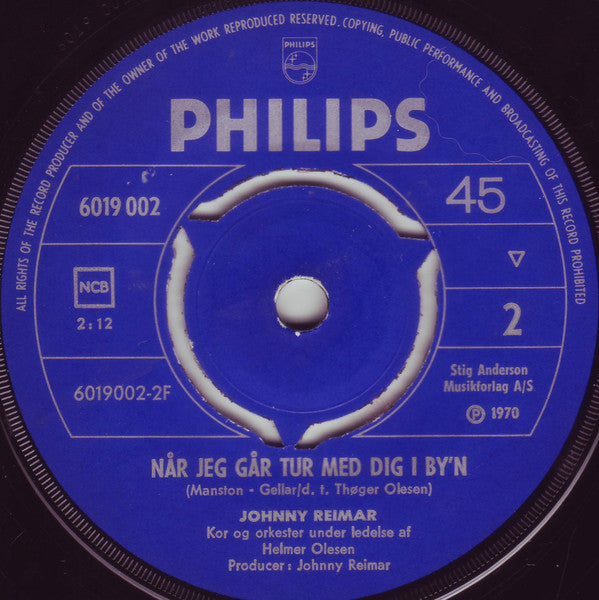 Johnny Reimar : Hvis Jeg Var Sheik / Når Jeg Går Tur Med Dig I By'n (7", Single, Mono)