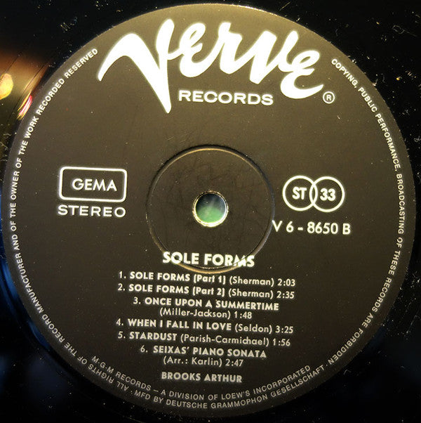 The Brooks Arthur Ensemble : Sole Forms (LP, Album)