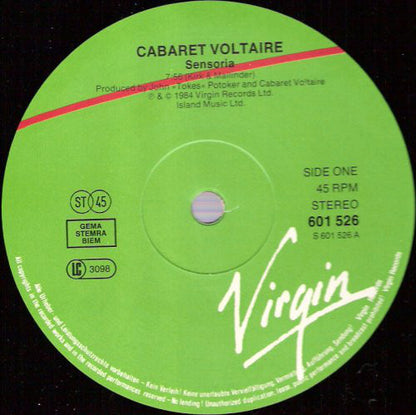 Cabaret Voltaire : Sensoria (12")