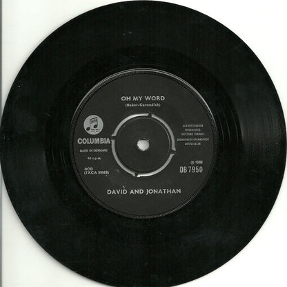 David & Jonathan : Lovers Of The World Unite / Oh My Word (7")