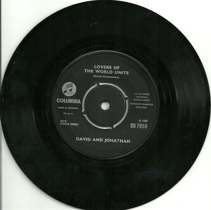 David & Jonathan : Lovers Of The World Unite / Oh My Word (7")