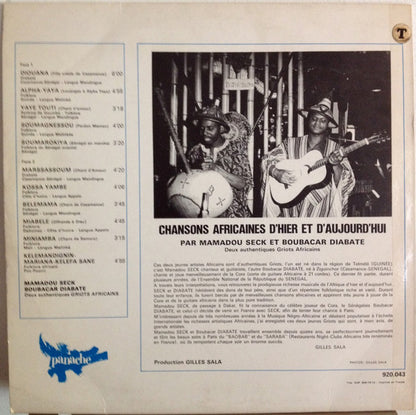 Mamadou Seck And Boubacar Diabaté : Chansons Africaines D'hier Et D'aujourd'hui (LP, Album)