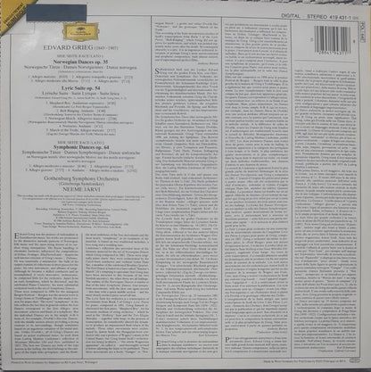 Edvard Grieg - Göteborgs Symfoniker • Neeme Järvi : Symphonic Dances Op. 64 • Norwegian Dances Op. 35 • Lyric Suite Op. 54 (LP)
