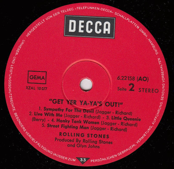 The Rolling Stones : Get Yer Ya-Ya's Out! - The Rolling Stones In Concert (LP, Album, RE)