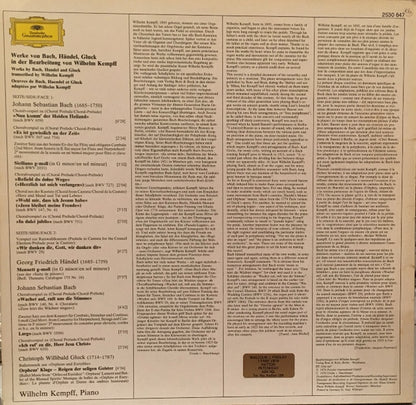 Johann Sebastian Bach, Georg Friedrich Händel, Christoph Willibald Gluck, Wilhelm Kempff : Bach - Handel - Gluck (LP, Album)