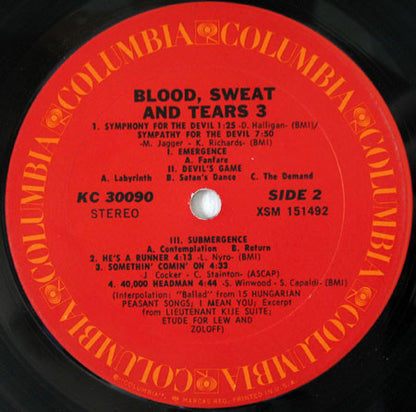 Blood, Sweat And Tears : Blood, Sweat And Tears 3 (LP, Album)