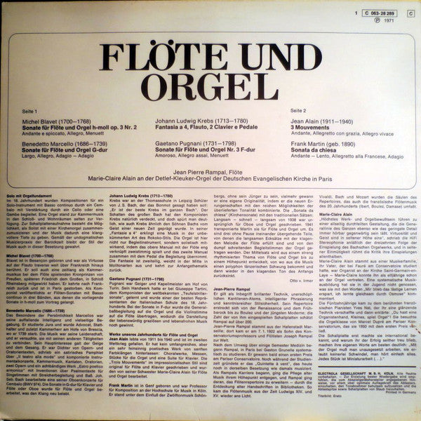 Jean-Pierre Rampal, Marie-Claire Alain : Flöte & Orgel (LP, Comp)