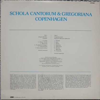 Schola Cantorum & Gregoriana Copenhagen Conductor: Bernhard Lewkovitch : Josquin Des Prez: 6 Motets / Gregorian Chant: Requiem (Missa Pro Defunctis) (LP)