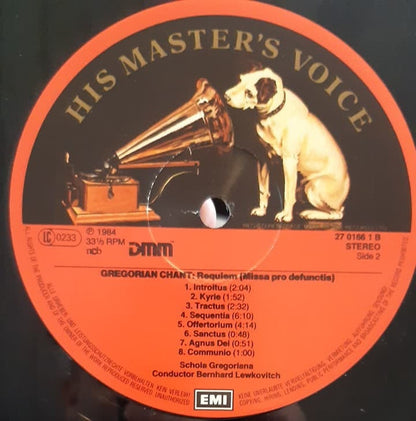 Schola Cantorum & Gregoriana Copenhagen Conductor: Bernhard Lewkovitch : Josquin Des Prez: 6 Motets / Gregorian Chant: Requiem (Missa Pro Defunctis) (LP)