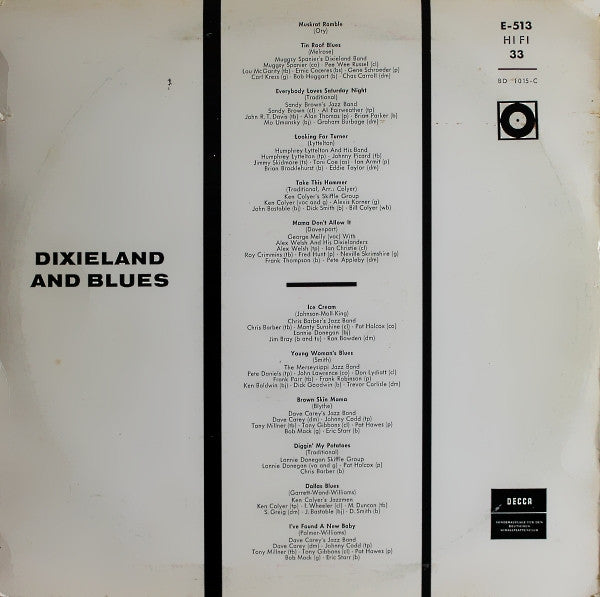 Various : Dixieland And Blues (LP, Mono, Club, RE)