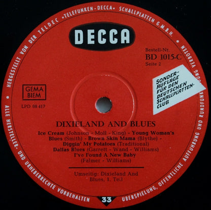 Various : Dixieland And Blues (LP, Mono, Club, RE)