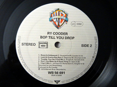 Ry Cooder : Bop Till You Drop (LP, Album)