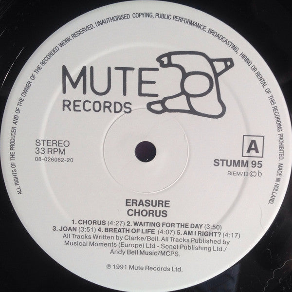 Erasure : Chorus (LP, Album)