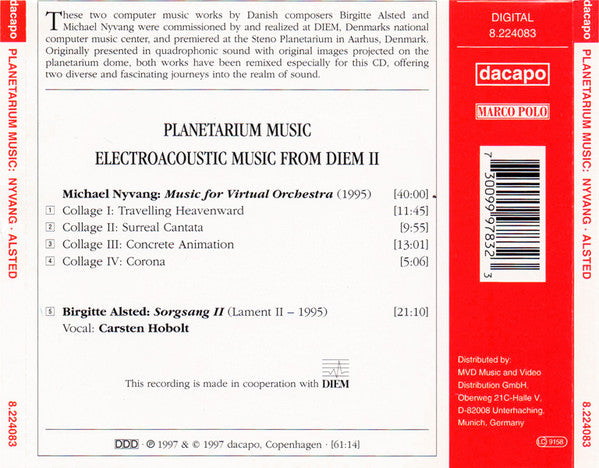 Michael Nyvang / Birgitte Alsted : Planetarium Music - Electroacoustic Music From DIEM II (CD)