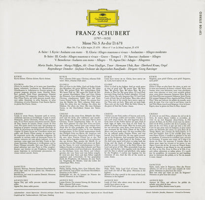 Franz Schubert, Maria Stader ∙ Marga Höffgen ∙ Ernst Haefliger ∙ Hermann Uhde, Regensburger Domchor : Messe As-dur (LP, RE, Tul)