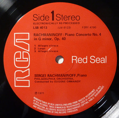 Sergei Rachmaninoff, Eugene Ormandy, Leopold Stokowski, The Philadelphia Orchestra : Rachmaninoff Plays His Complete Works For Piano And Orchestra - Volume 3 (LP, Comp)