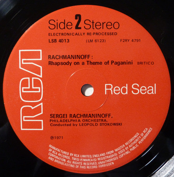 Sergei Rachmaninoff, Eugene Ormandy, Leopold Stokowski, The Philadelphia Orchestra : Rachmaninoff Plays His Complete Works For Piano And Orchestra - Volume 3 (LP, Comp)