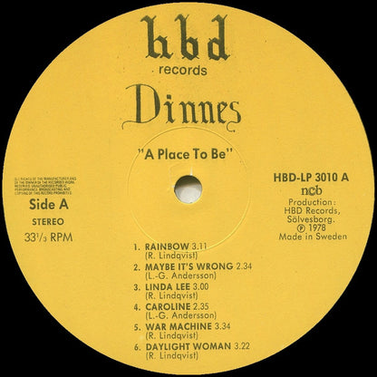 Dinnes : A Place To Be (LP)