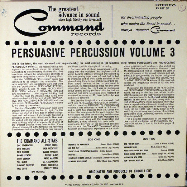 The Command All-Stars : Persuasive Percussion Volume 3 (LP, Album)