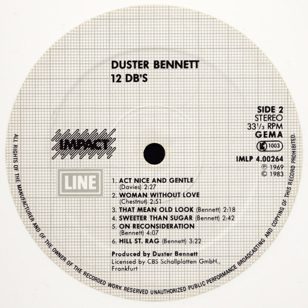 Duster Bennett : 12 DB's (LP, Album, RE, Whi)