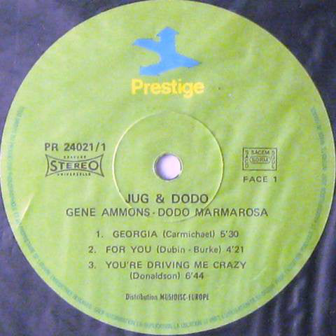 Gene Ammons & Dodo Marmarosa : Jug & Dodo (2xLP, RM)